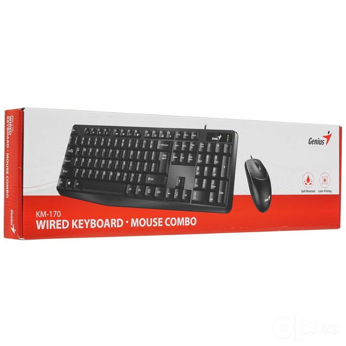 - Клавиатура и мышь комплект Genius KM-170 USB Black