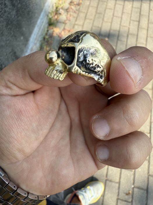 Inel aur 18 k craniu skull unicat