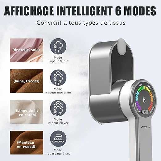 VPOW Мини преносима парна ютия 1200W: 2 в 1  с LCD дисплей