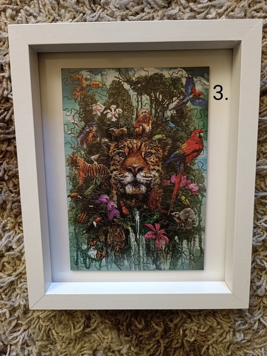 Tablou jigsaw puzzle pisica, pasarea phoenix, paun, tigru, peisaj