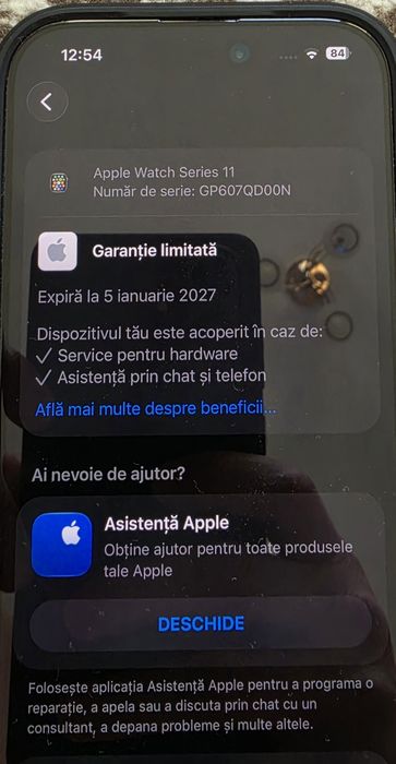 Apple watch 11, 42mm, gri, impecabil, garanție