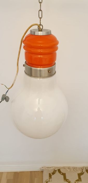 Accesoriu decorațiune lumina vintage colectie opalina Italia 1960
