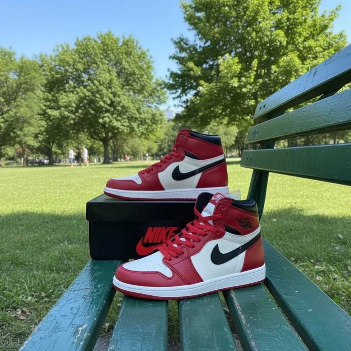 Adidasi Nike Jordan 1 High Chicago Red - Adidasi Fete Baieti