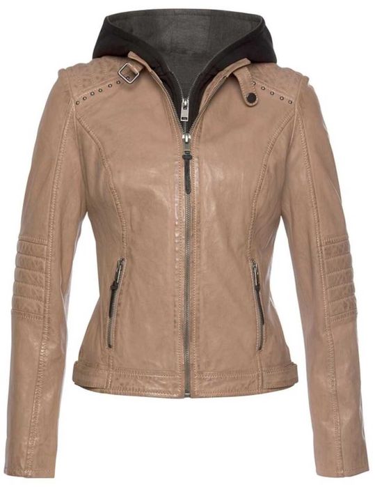 Geaca de Piele naturala Alpenblitz cu gluga detasabila - de dama