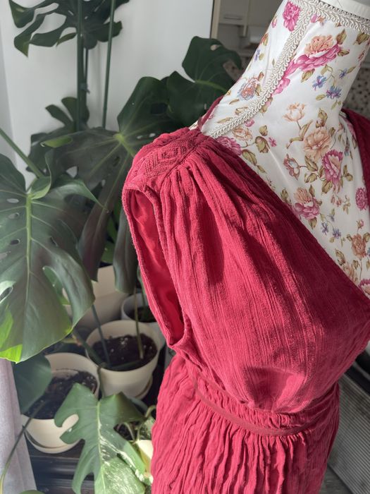 Rochie roșu-burgund Esprit – mărimea M, 100% Bumbac