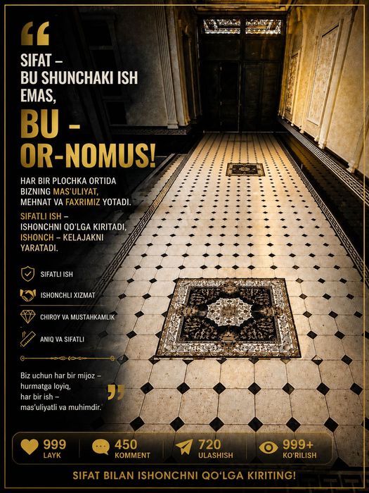 Burchatka Chaqatosh Kafel soʻkil styachka granit teramiz sifatli va ar