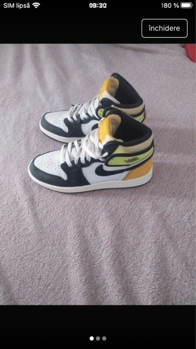 Air Jordan 1 retro high og  volt gold ,marimea 39