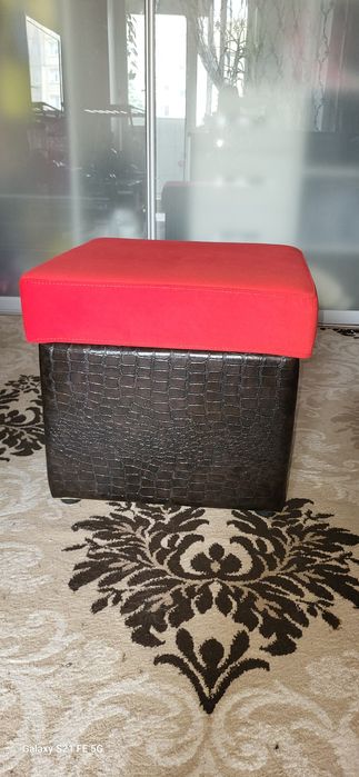 Продам пуфик, кожа + велюр