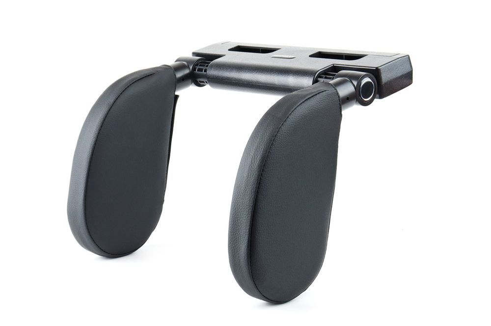 Tetiera ergonomica auto pentru cap si gat, piele ecologica neagra, fixare tetiera, suport lateral pentru cap