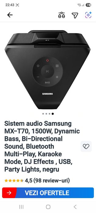 Sistem audio in garanție , folosit două luni