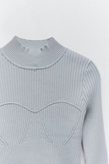 Zara нова рипсена блуза пуловер BRA