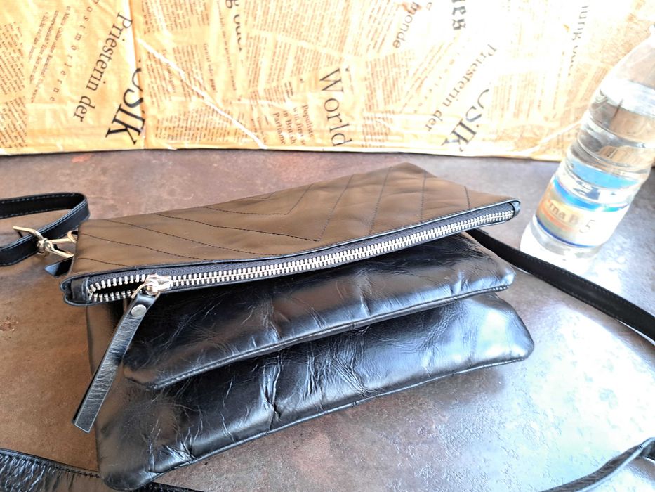 дамска чанта,черна кожена чантичка-естествена кожа,малка