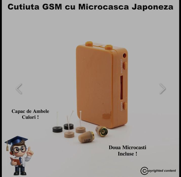 Cutiuta GSM cu Casca de Copiat fara Fire RM-200