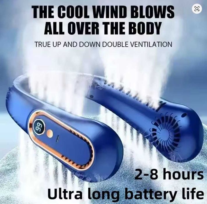 Xiaomi ventilator portabil de gat cu acumulatori, racitor LED, display