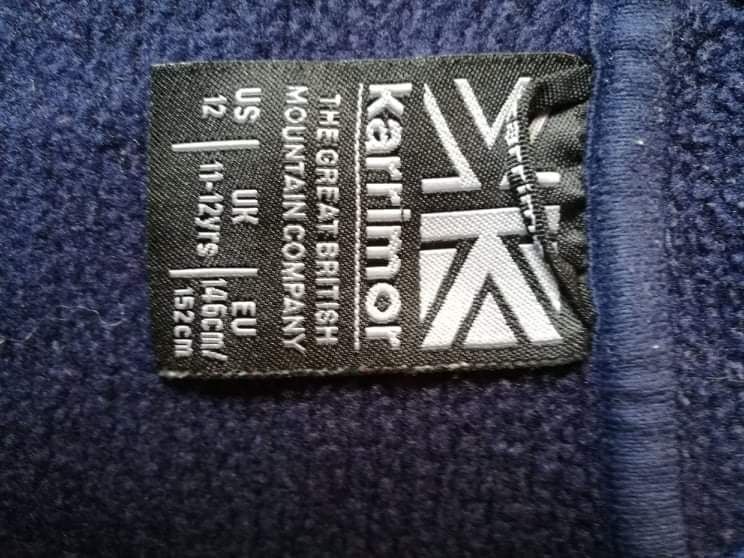 Топъл мек суичър KARRIMOR за 11 - 12 г.  с качулка