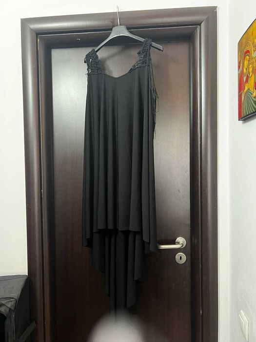 Rochie neagra matase - Nissa