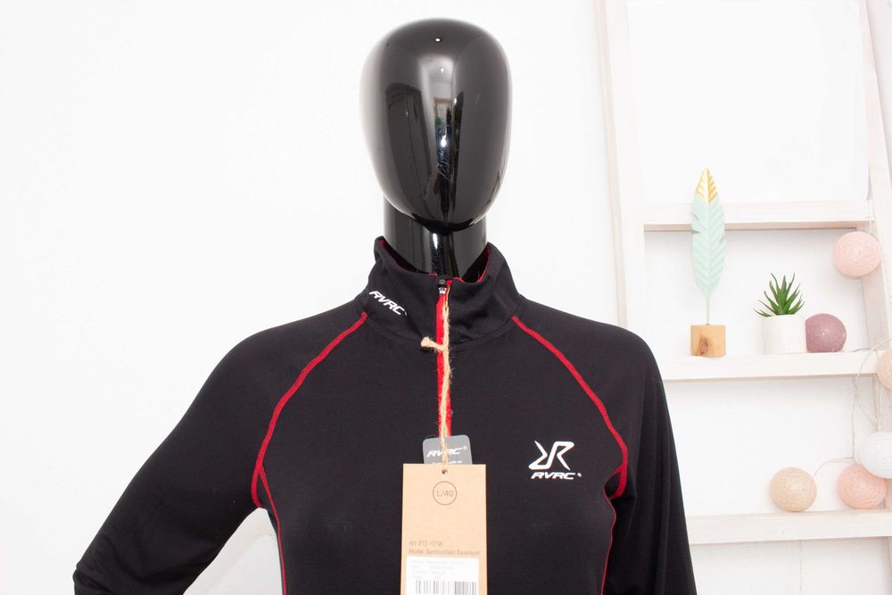 Revolution Race BambooSkin дамска блуза с цип термо бельо черна нова L