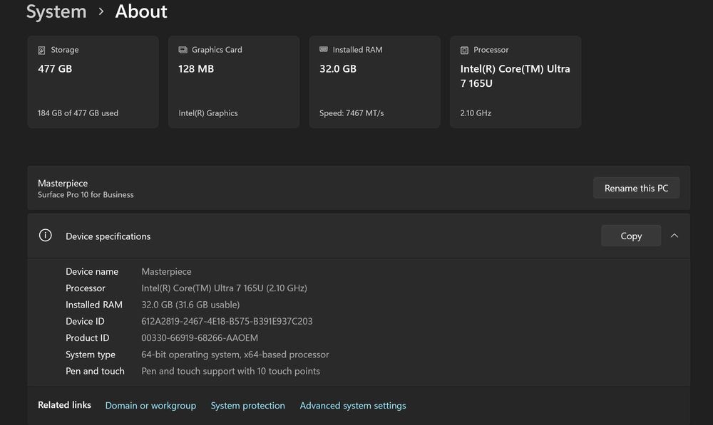 Surface Pro 10 Ultra 7 32Gb 512Gb Silver