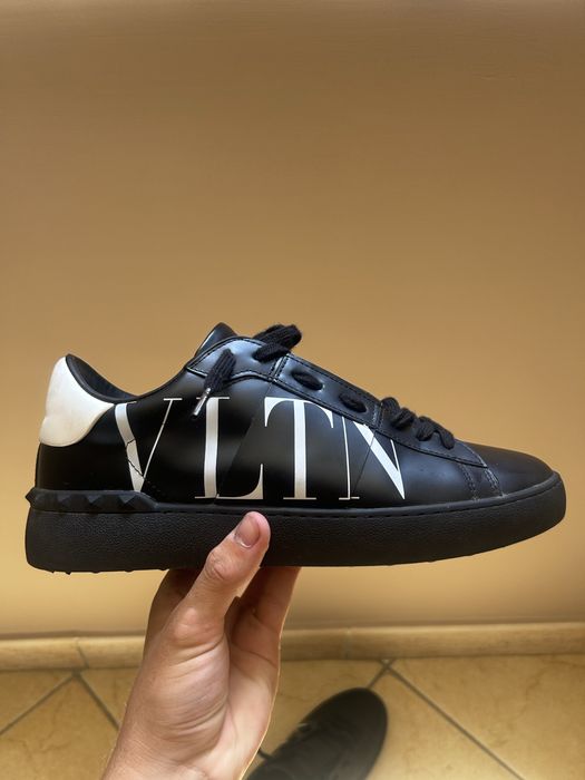 Papuci Valentino Garavani open calf sneaker, negri, VLTN