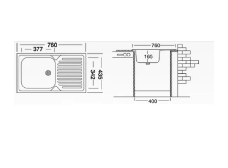 Chiuveta inox + baterie electrica apa calda