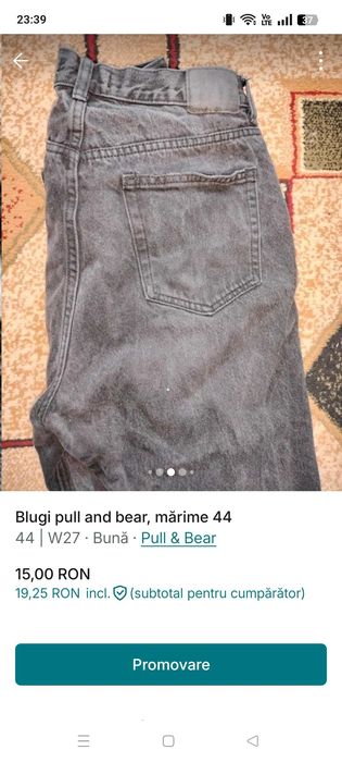 Blugi dama pull and bear mărime 44