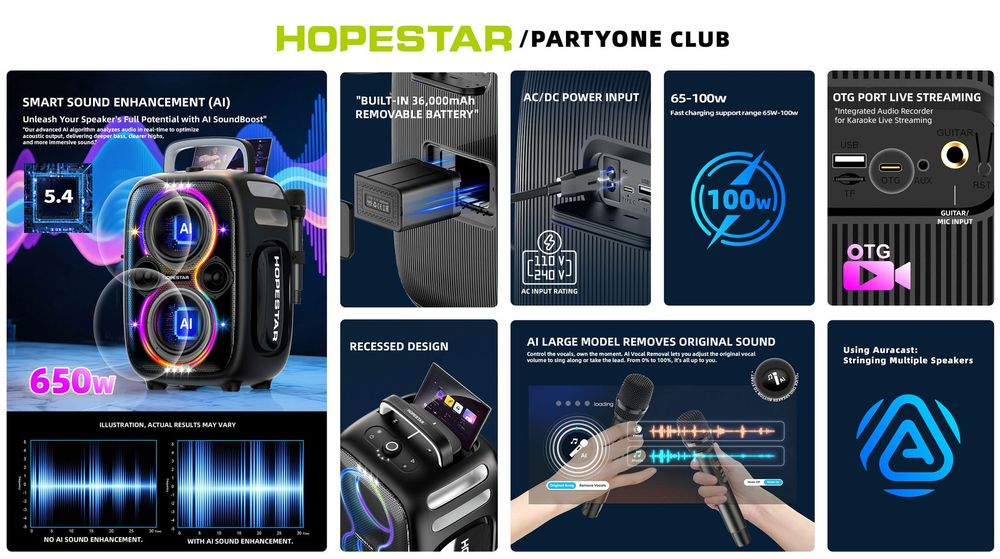 Hopestar partyone club 650  Boxa portabila