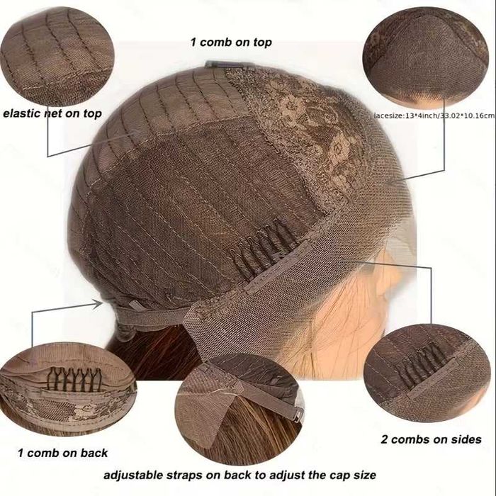 Елегантна сребристо руса перука с тъмни корени - 13×4 Lace Front