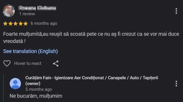 Igienizare Aer Condiționat cu aburi - Curățare Canapele - Saltele - Scaune