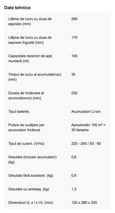Aspirator pentru geamuri KARCHER WV 2 Black Edition