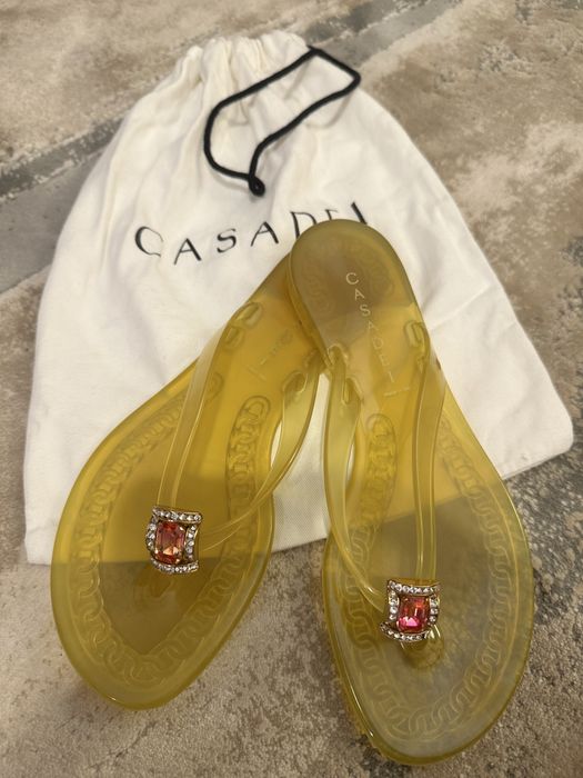 Оригинални чехли с камъни Casadei Jelly, 35