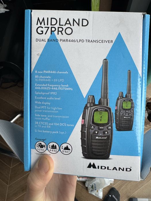 Радиостанция / Уоки токи Midland G7 PRO PMR, ЧЕРНА, 2 БР.