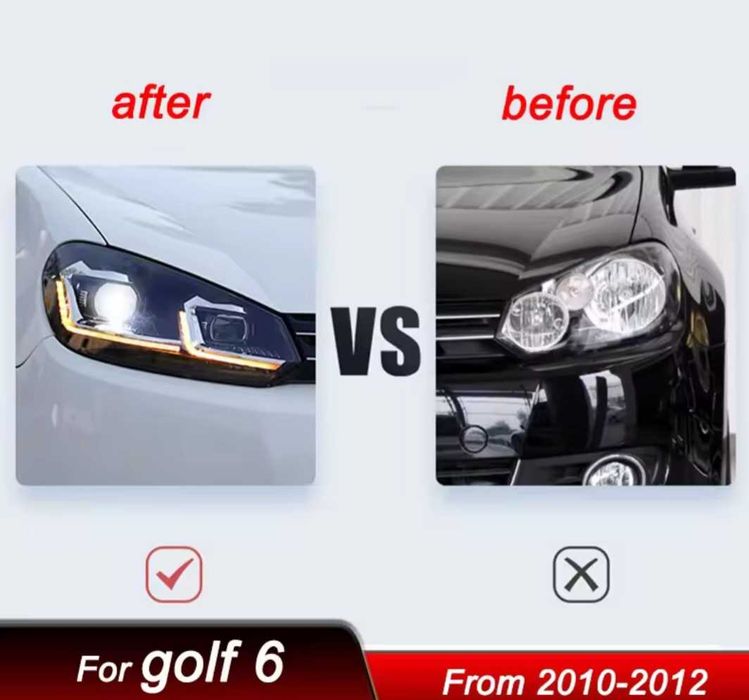 Ново ! LED фарове за VW GOLF 6 визия  volkswagen golf 7 лед 2009-2013