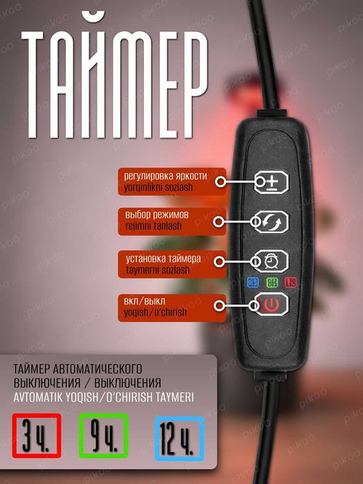 Фитолампа для растений LED полный спектр лампа для рассады цветов