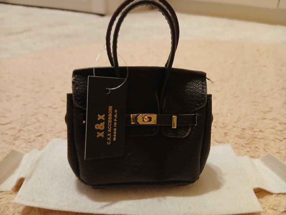 mini rucsac breloc cu sclipici si miniposeta breloc