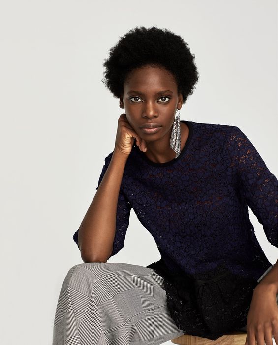 Zara чисто нова дантелена блуза