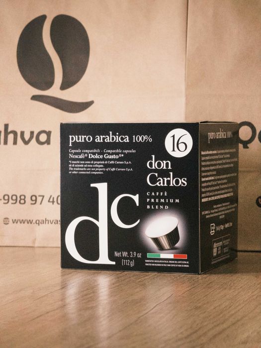 Кофе в капсулах "Don Carlos" для Dolce Gusto. Kofe kapsulali D/G uchun