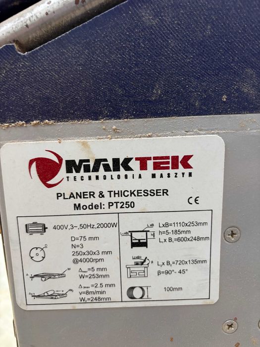 Продавам Комбиниран Абрихт-Щрайхмус Maktek PT250 (380V)