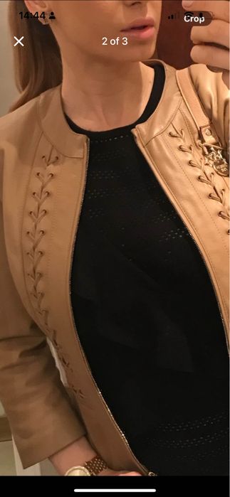 Elisabetta Franchi Кожено сaко естествена кожа/цвят Fendi