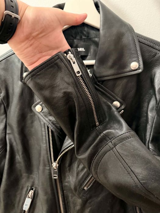 Оригинално мъжко кожено яке Diesel XL – 100% Lambskin – като ново