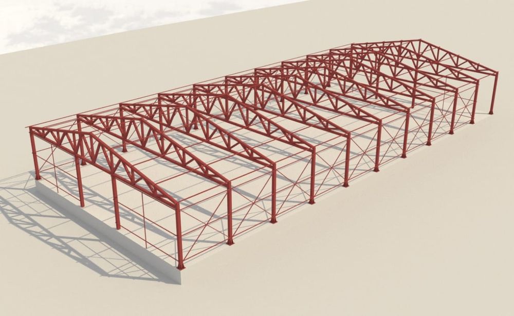 Ангар из сэндвич панели