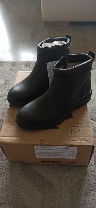 Нови мъжки боти, 42 н. от ест. кожа (телешки бокс)