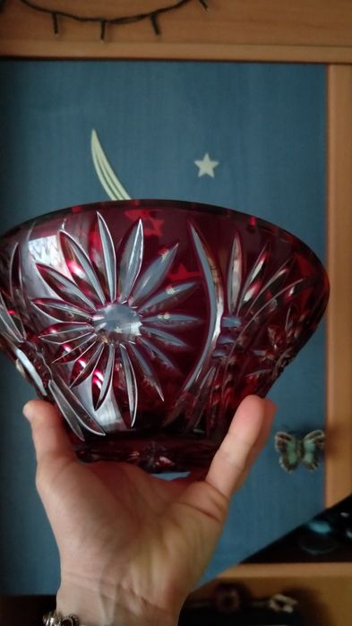 Bombonieră din cristal cu rubin