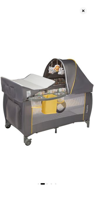 Кошара за бебе с всички аксесоари lionelo + сгъваем матрак чисто нов