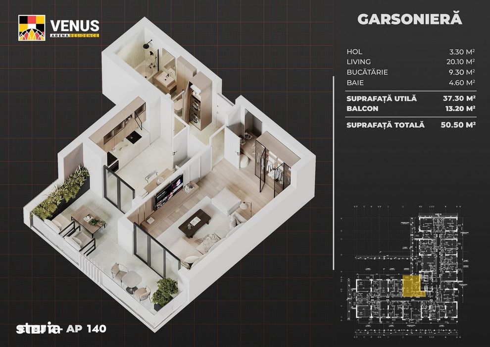 Locuinta cu balcon generos, finisata premium - langa Berceni Arena