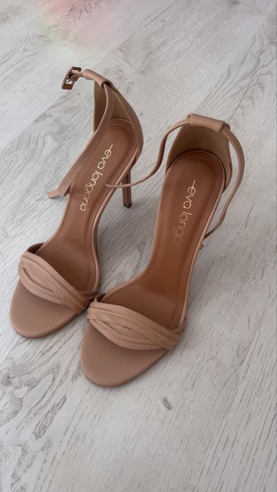 Sandale nude piele naturala Eva Longoria