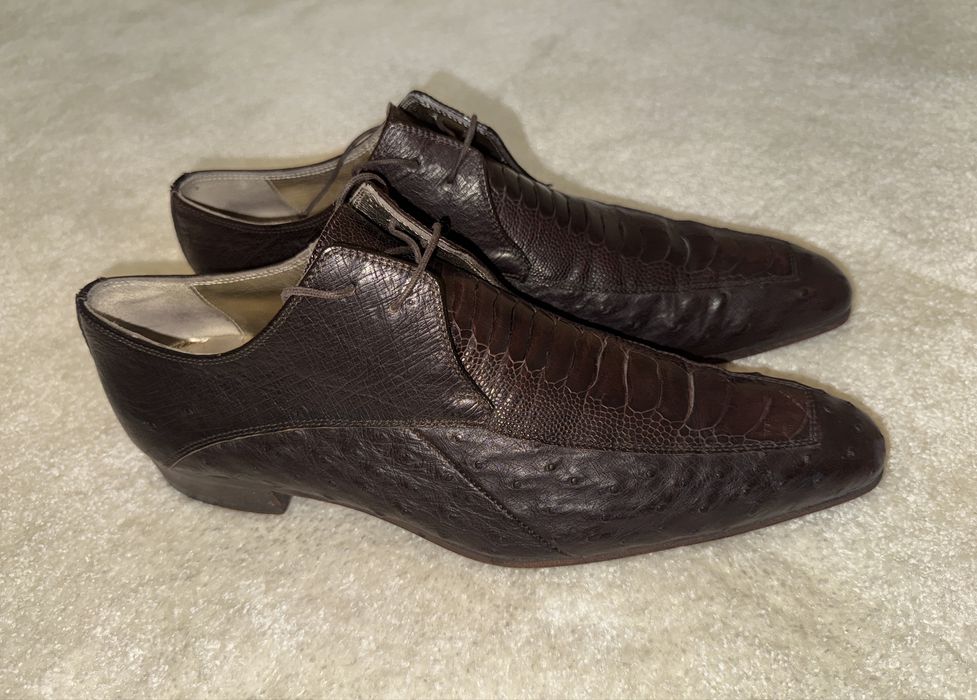 Pantofi Zilli piele exotica (strut + crocodil) originali