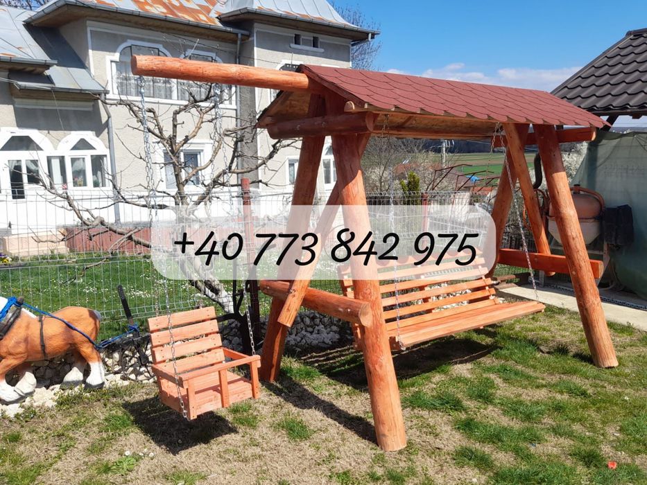 Balansoar rustic din lemn masiv