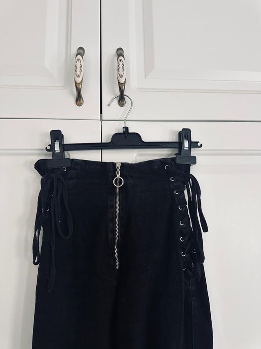 Blugi negri , cu talie inalta , masura Xs , noi , elastici