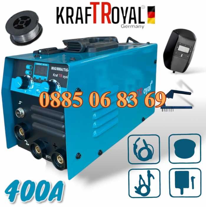 Инверторен Електрожен 400А с телоподаващо, Заваръчен Апарат MIG, MMA