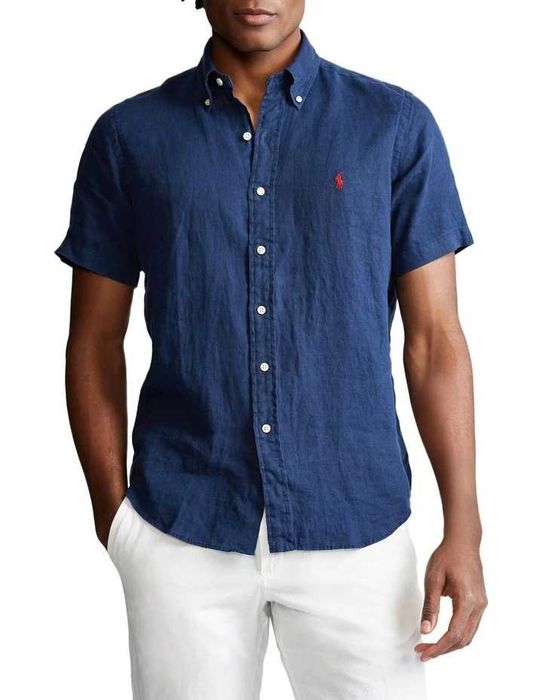 НОВА POLO By Ralph Lauren 100% linen мъжка ленена риза лен размер S
